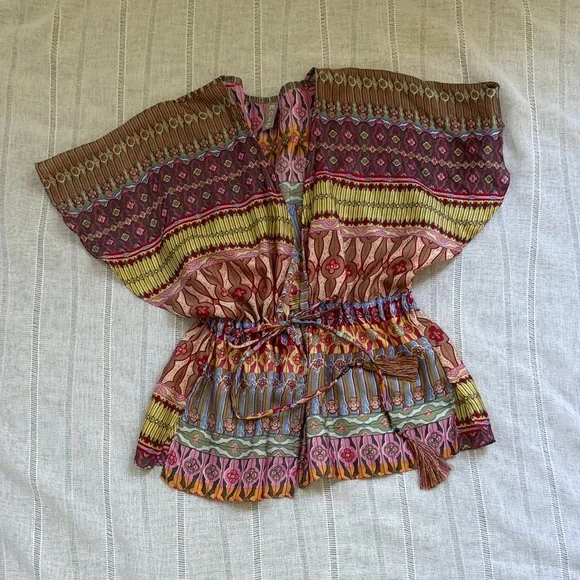 Echo Multicolor Bohemian Silk Blouse - Picture 8 of 15